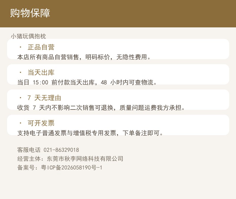 小猪玩偶抱枕 详情图